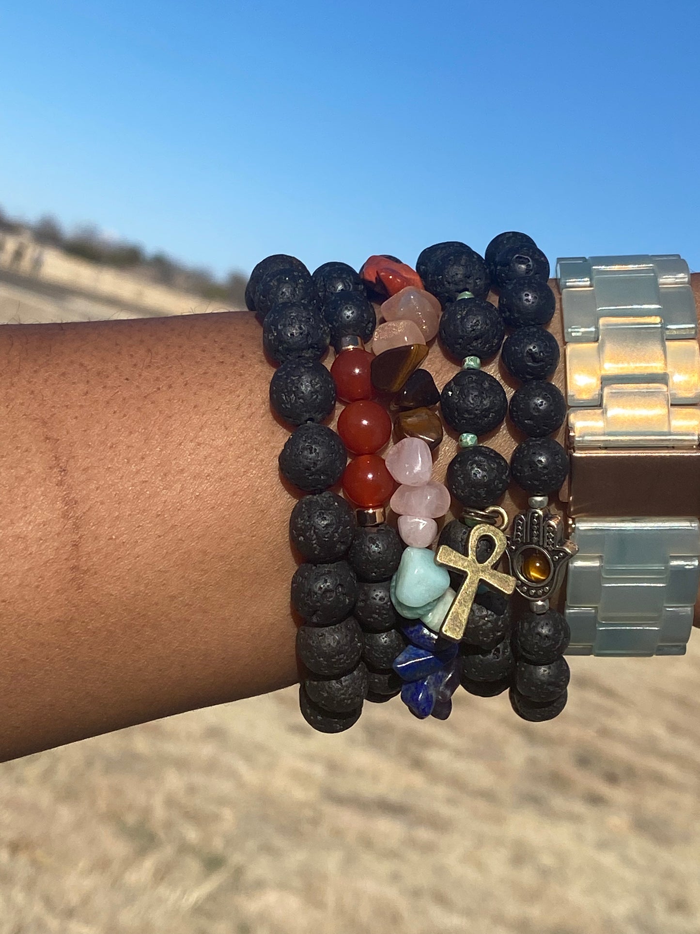 Tiger's Eye Hamsa Bracelet